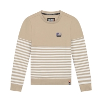 Skurk sweater Shawn beige gestreept
